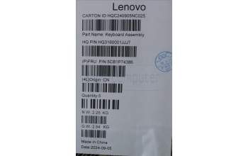 Lenovo 5CB1P74386 C-Cover with keyboard, Ukraine, Cosmic Blue, FingerPrint, US