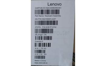 Lenovo 5CB1P74752 COVER UpperCase ASM ENG H83HN LG PST