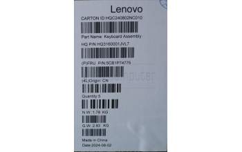 Lenovo 5CB1P74775 COVER UpperCase ASM UKE H83HN LG PST