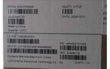 Lenovo 5CB1P85668 C-Cover with keyboard, Hebrew, TouchPad, US