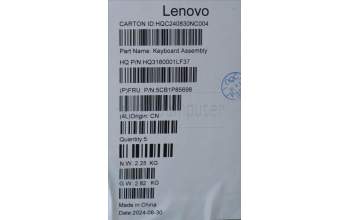 Lenovo 5CB1P85698 C-Cover with keyboard, English, Luna Grey, FingerPrint, US