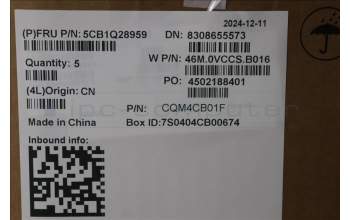 Lenovo 5CB1Q28959 C-Cover with keyboard, Italian, Cloud Grey, Backlight, UK