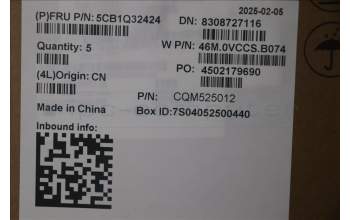 Lenovo 5CB1Q32424 C-Cover with keyboard, Hungarian, Storm Grey, Backlight, UK