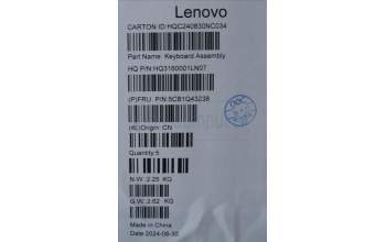 Lenovo 5CB1Q43238 C-Cover with keyboard,French,Luna Grey,Fingerprint