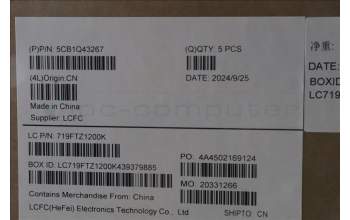 Lenovo 5CB1Q43267 C-Cover with keyboard, UK English, Luna Grey, Backlight, UK