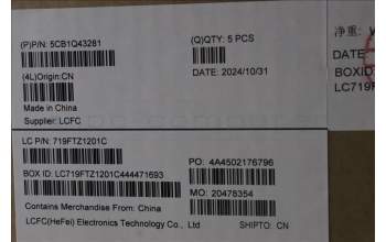 Lenovo 5CB1Q43281 C-Cover with keyboard, Portuguese, Luna Grey, Backlight, UK