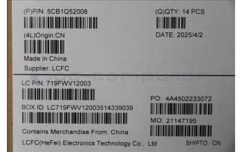 Lenovo 5CB1Q52008 A-Cover, 83K0, Cosmic Blue