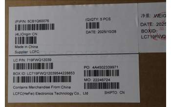 Lenovo 5CB1Q60076 C-Cover with keyboard, Slovenian, Cosmic Blue, Backlight, UK