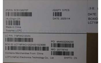 Lenovo 5CB1Q62727 C-Cover with keyboard, Nordic, Luna Grey, Backlight, UK