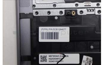 Lenovo 5CB1Q64077 C-Cover with keyboard, Spanish, Luna Grey, Backlight, UK