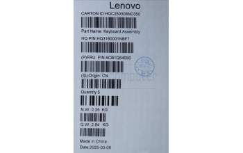 Lenovo 5CB1Q64090 C-Cover with keyboard, US English Euro, Luna Grey, Non-Backlight, US