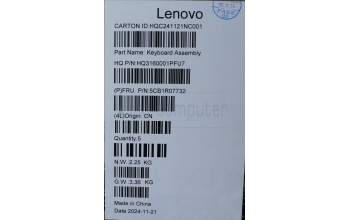 Lenovo 5CB1R07732 C-Cover with keyboard, Bulgarian, Luna Grey, Backlight, 3CELL, UK