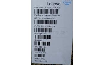 Lenovo 5CB1R07734 C-Cover with keyboard, English, Luna Grey, Backlight, 3CELL, US