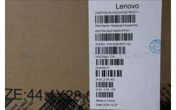 Lenovo 5CB1R07735 C-Cover with keyboard, US English Euro, Luna Grey, Backlight, 3CELL, US