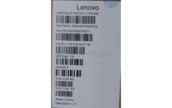Lenovo 5CB1R07739 C-Cover with keyboard,German,Luna Grey,Backlight,3CELL