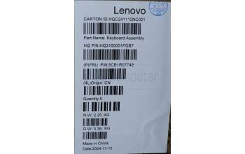 Lenovo 5CB1R07749 C-Cover with keyboard, Portuguese, Luna Grey, Backlight, 3CELL, UK