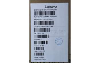 Lenovo 5CB1R07766 C-Cover with keyboard, French, Luna Grey, Non-Backlight, 3CELL, US