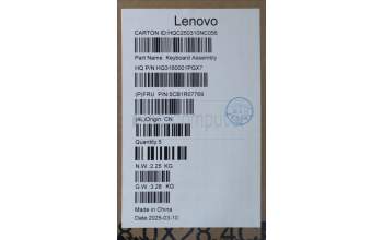 Lenovo 5CB1R07769 C-Cover with keyboard, German, Luna Grey, Non-Backlight, 3CELL, UK
