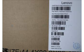 Lenovo 5CB1R07800 C-Cover with keyboard, Greek, Luna Grey, Backlight, 4CELL, US