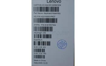 Lenovo 5CB1R07954 C-Cover with keyboard, Switzerland, Luna Grey, Non-Backlight, 4CELL, UK