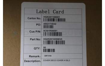 Lenovo 5CB1R08091 DECO COVER H 83L3