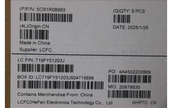 Lenovo 5CB1R08993 C-Cover with keyboard, US English Euro, Luna Grey, Backlight, US