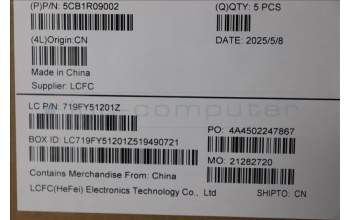 Lenovo 5CB1R09002 C-Cover with keyboard, Italian, Luna Grey, Backlight, UK