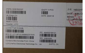 Lenovo 5CB1R22337 C-Cover with keyboard, Spanish, Cosmic Blue, Non-Backlight, UK