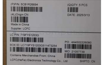 Lenovo 5CB1R26694 C-Cover with keyboard, Czech Slovakian, Luna Grey, Backlight, UK