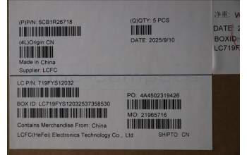 Lenovo 5CB1R26718 C-Cover with keyboard, UK English, Luna Grey, Backlight, UK