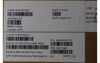 Lenovo 5CB1R27565 C-Cover with keyboard, Nordic, Luna Grey, Non-Backlight, UK