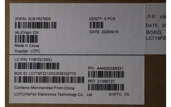 Lenovo 5CB1R27605 C-Cover with keyboard, Ukraine, Cosmic Blue, Backlight, US