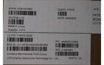 Lenovo 5CB1R27607 C-Cover with keyboard, Belgian, Luna Grey, Backlight, UK