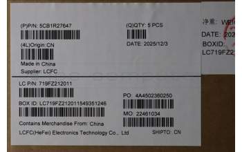 Lenovo 5CB1R27647 C-Cover with keyboard, German, Cosmic Blue, Non-Backlight, UK