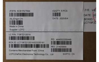 Lenovo 5CB1R27694 C-Cover with keyboard, UK English, Luna Grey, Non-Backlight, UK