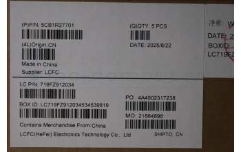 Lenovo 5CB1R27701 C-Cover with keyboard, Bulgarian, Cosmic Blue, Backlight, UK