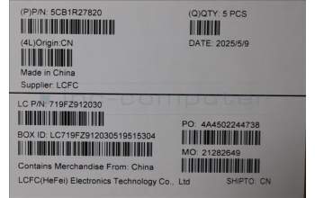 Lenovo 5CB1R27820 C-Cover with keyboard, German, Luna Grey, Backlight, UK