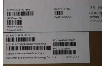 Lenovo 5CB1R27863 C-Cover with keyboard, Slovenian, Cosmic Blue, Non-Backlight, UK