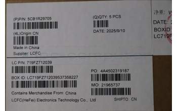 Lenovo 5CB1R29705 C-Cover with keyboard, Nordic, Luna Grey, Backlight, UK