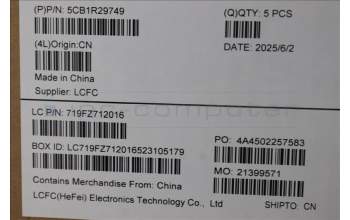 Lenovo 5CB1R29749 C-Cover with keyboard, Belgian, Luna Grey, Non-Backlight, UK