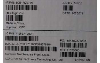 Lenovo 5CB1R29769 C-Cover with keyboard, Spanish, Luna Grey, Non-Backlight, UK