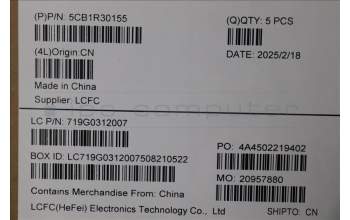 Lenovo 5CB1R30155 C-Cover with keyboard, Greek, Luna Grey, Backlight