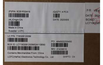 Lenovo 5CB1R30416 C-Cover with keyboard, Greek, Luna Grey, Backlight, US