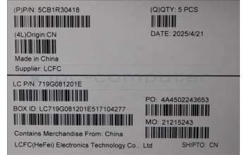 Lenovo 5CB1R30418 C-Cover with keyboard, Hungarian, Luna Grey, Backlight, UK