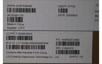 Lenovo 5CB1R30426 C-Cover with keyboard, Russian, Luna Grey, Backlight, US