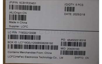 Lenovo 5CB1R33451 C-Cover with keyboard, Hungarian, Luna Grey, Backlight, UK