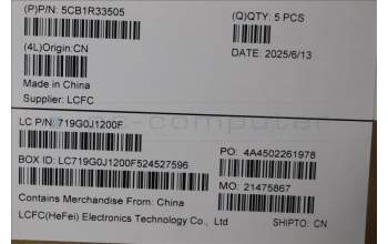 Lenovo 5CB1R33505 C-Cover with keyboard, French, Luna Grey, Non-Backlight, US