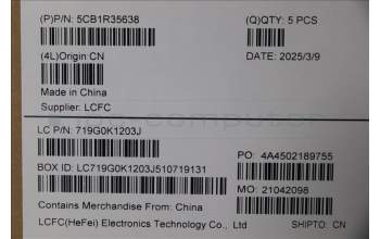 Lenovo 5CB1R35638 C-Cover with keyboard, Switzerland, Luna Grey, Backlight, UK