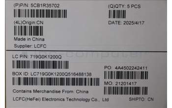 Lenovo 5CB1R35702 C-Cover with keyboard, UK English, Luna Grey, Non-Backlight, UK