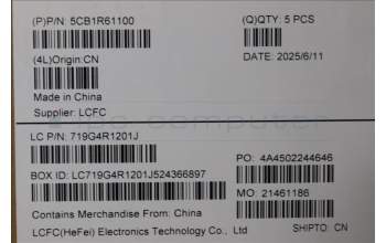 Lenovo 5CB1R61100 C-Cover with keyboard, Bulgarian, Luna Grey, DIS, UK